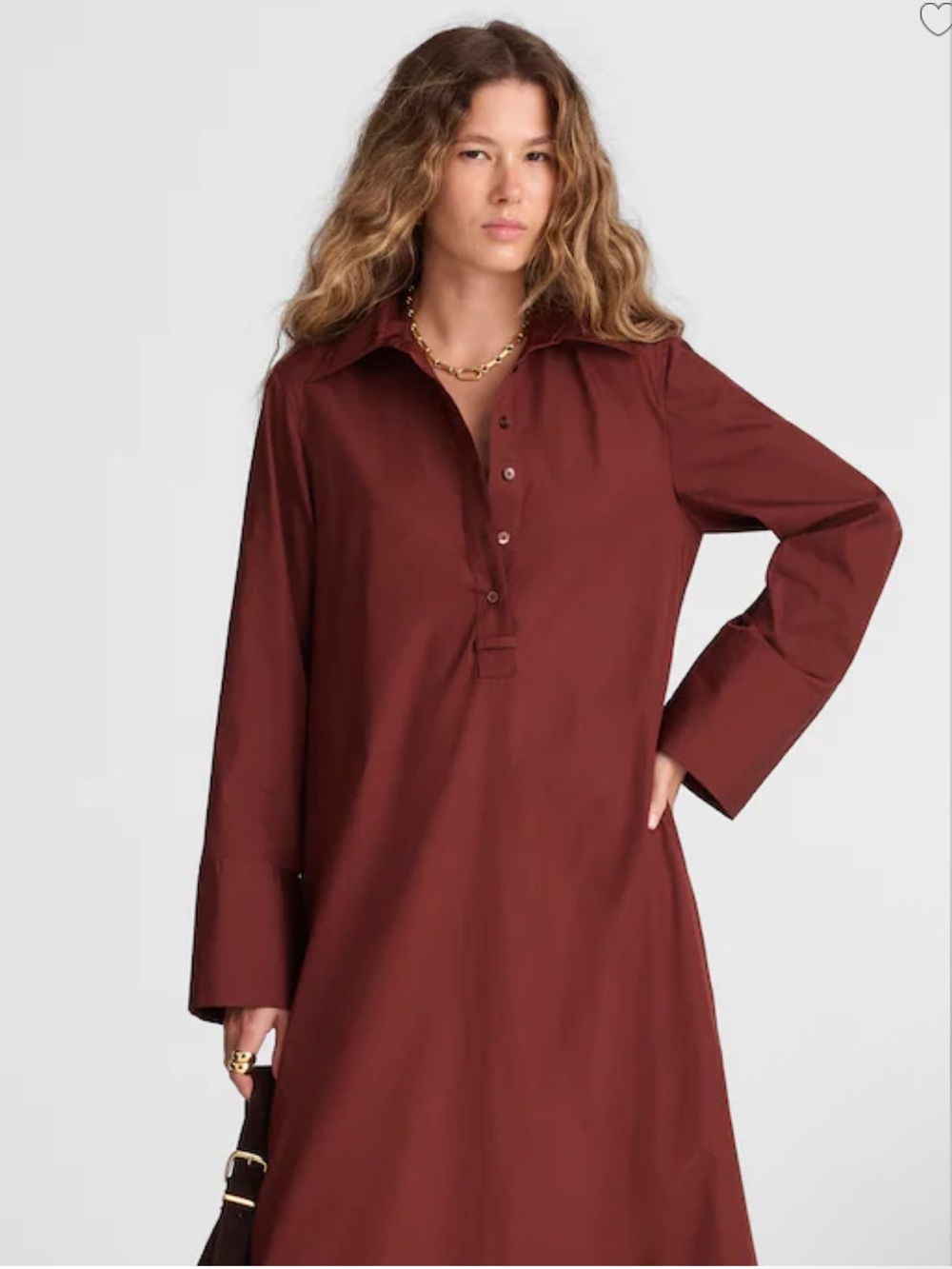Madewell Poplin Long-Sleeved Shirtdress - Chocolate Raisin - Picture 3 of 7